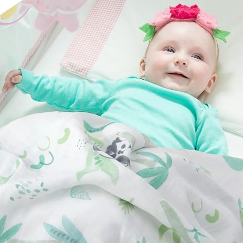 Baby Swaddle Blankets, Bamboo Muslin Receiving Blanket | 2-Pack, Lightweight & - Image 4