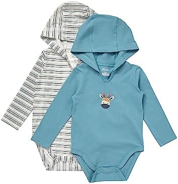 Hanes Baby Pure Comfort Long Sleeve Hoodie Bodysuits, Infant Bodysuits by Hanes