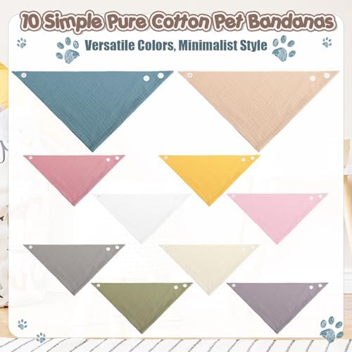 10 Pcs Muslin Cotton Triangle Dog Bandanas Reversible Pet Bibs Scarf Dog Scarves - Image 5