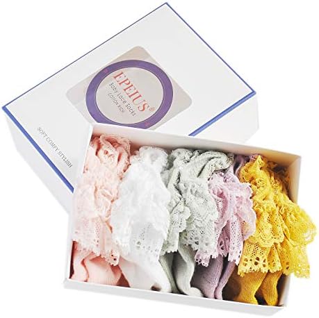 EPEIUS Baby Girl Ruffle Socks, Eyelet Frilly Lace Socks - Image 4