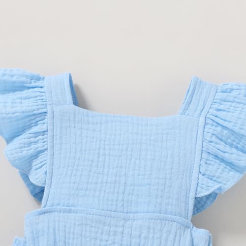 YOUNGER TREE Toddler Baby Girl Ruffled Sleeveless Romper Casual Summer Jumpsuit - Image 5