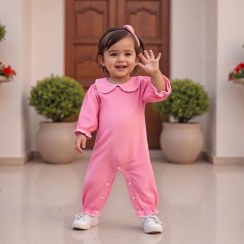 Baby Coming Home Outfit Boy Girl Plain Long Sleeve Romper Jumpsuit - Image 2