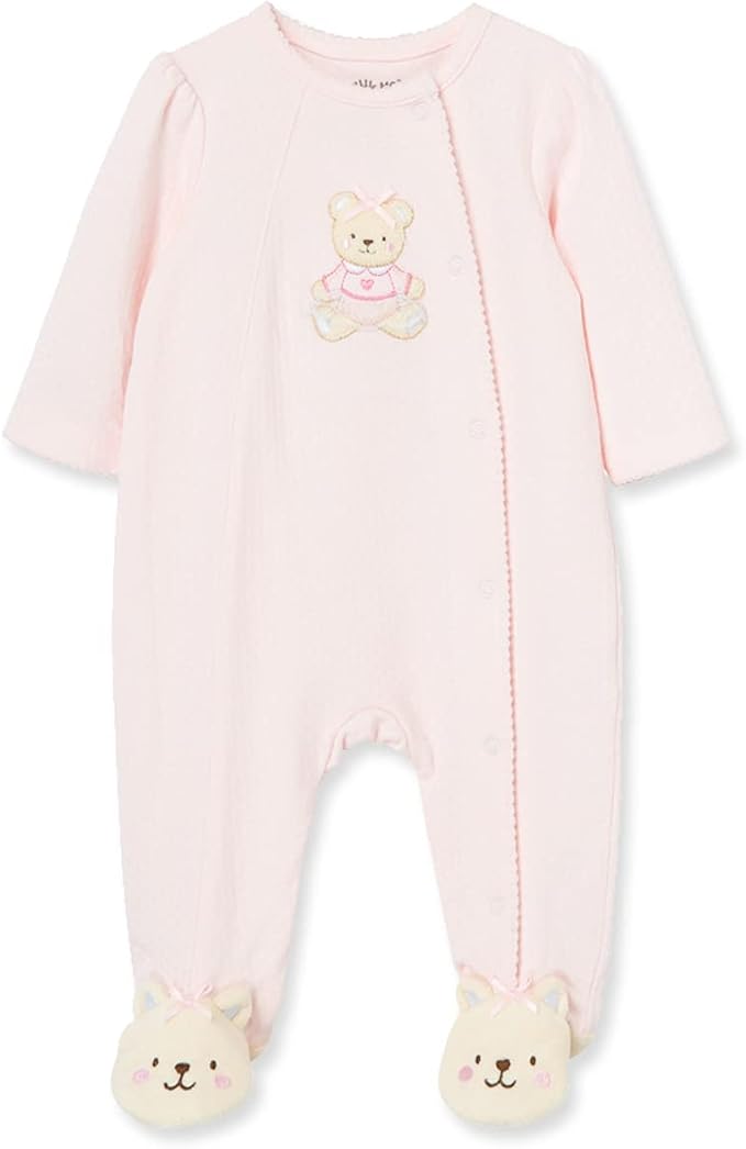Little Me Clothes for Baby Girls' 100% Cotton Scratch-Free Tag Footie Sleeper by LittleMeChildrensApparel