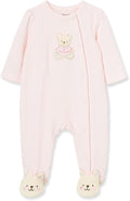 Little Me Clothes for Baby Girls' 100% Cotton Scratch-Free Tag Footie Sleeper by LittleMeChildrensApparel