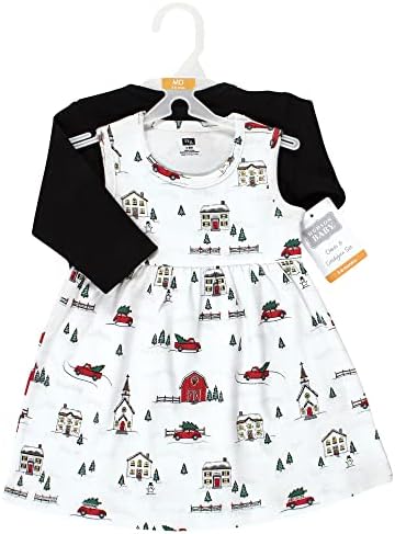 Hudson Baby Infant and Toddler Girls Cotton Dress and Cardigan Set - Image 2