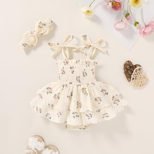YOUNGER TREE Baby Girl Clothes Infant Summer Romper Dress Sleeveless Bodysuit - Image 2