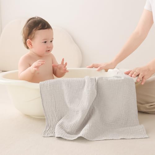 Susurration Muslin Burp Cloths 24x24 Inches Ultra Soft 100% Cotton | 4 Pack - Image 4
