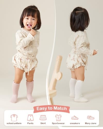 Toddler Girl Ruffle Socks Baby Girls Knee High Socks - Image 6