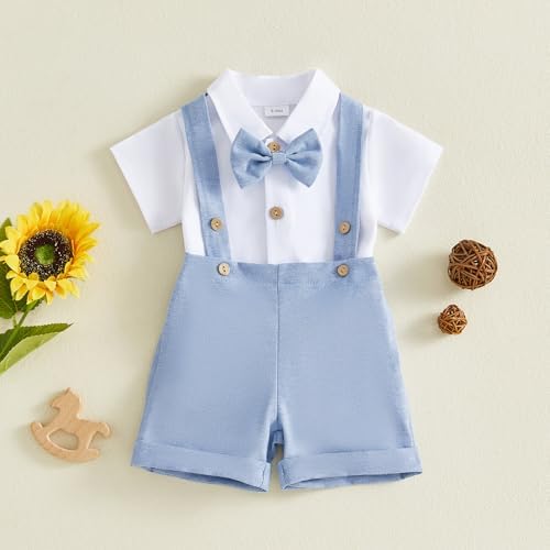 PUHHAPIEY Baby Boy Gentleman Wedding Outfit Dress Romper Suspender Pants | 0 3 - Image 4