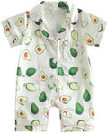Kuriozud Baby Girl Boy Romper Pajamas Onesie Short Sleeve Button Down Pjs by Kuriozud