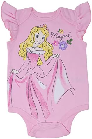 Disney Princess Ariel Cinderella Aurora Baby Girls Bodysuits and Headband - Image 6