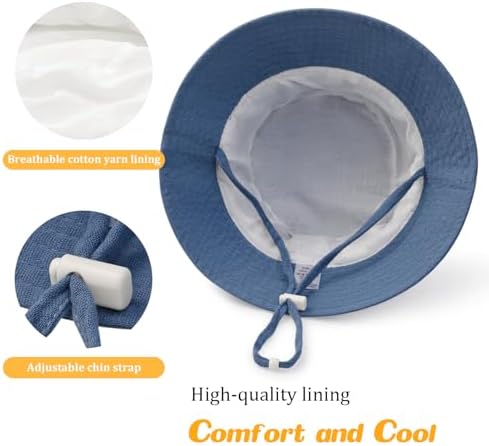 Baby Sun Hat Infant Toddler Summer Cotton Yarn Beach Bucket Hat - Image 4
