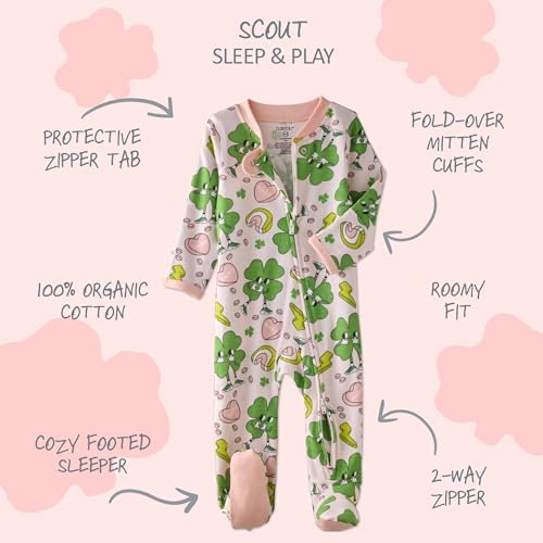 Butterblu Scout Sleep & Play 100% Organic Cotton Footed Zip Front PJs | GOTS - Image 2
