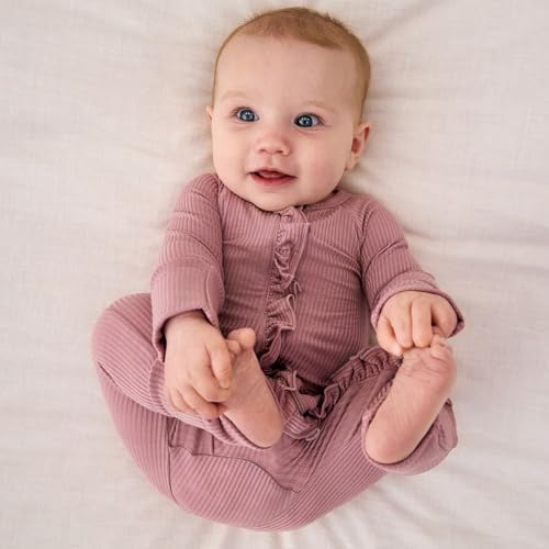 Little Sleepies Ruffle Zippy, Viscose from Bamboo Baby Pajamas, Girls Sleepers - Image 5
