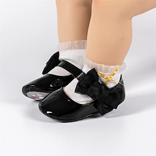 Meckior Infant Baby Girls Soft Sole Bowknot Princess Wedding Dress Mary Jane - Image 4