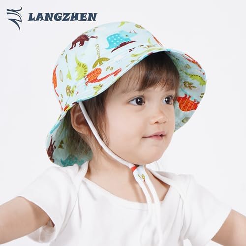 LANGZHEN Sun Protection Hat for Kids Toddler Boys Girls Wide Brim Summer - Image 6