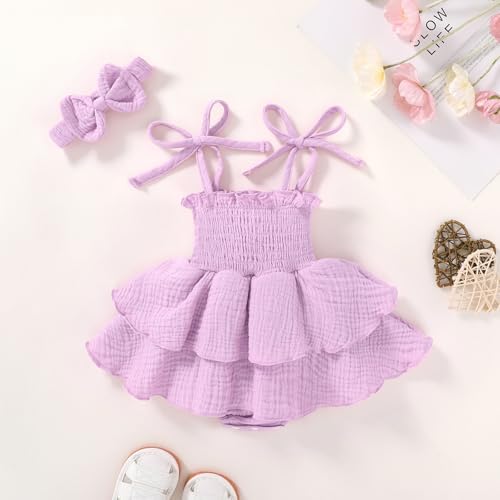 YOUNGER TREE Baby Girl Clothes Infant Summer Romper Dress Sleeveless Bodysuit - Image 2
