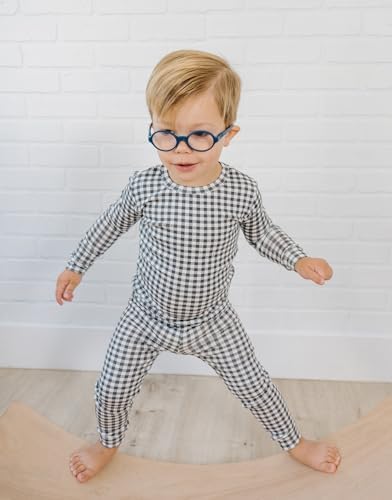 moimoln Cotton Modal Baby Toddler Pajamas Check Solid Leopard 6M-8Y - Image 3
