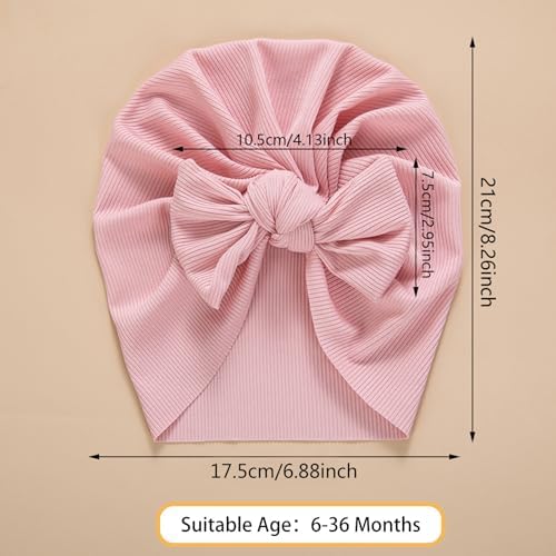 Baby Girls Hair Bow Knot Turban Hat Newborn Hospital Hats Infant Toddler Head - Image 2