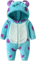 Monster Inc Halloween Baby Boy Girl Outfit Hoodie Rompers Newborn Jumpsuit by Mieeyali
