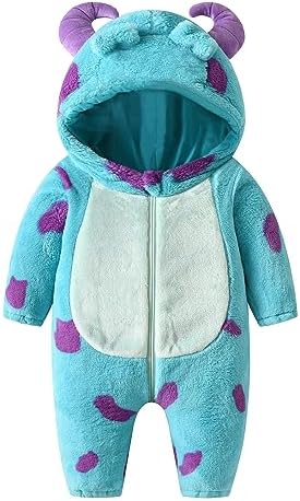 Monster Inc Halloween Baby Boy Girl Outfit Hoodie Rompers Newborn Jumpsuit - Image 2