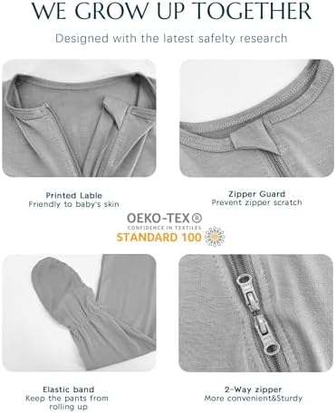 Long Sleeve Baby Bamboo Rayon Romper Infant One-Piece Double Zipper Footies | - Image 2