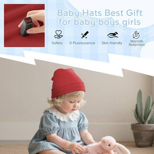Zando Baby Beanie Newborn Hats Infant Toddler Seamless Warm Soft Knit Cap - Image 2