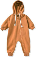 Unutiylo Unisex Baby Boys Girls Long Sleeve Infant Baby Zipper Hooded Jumpsuits by Unutiylo