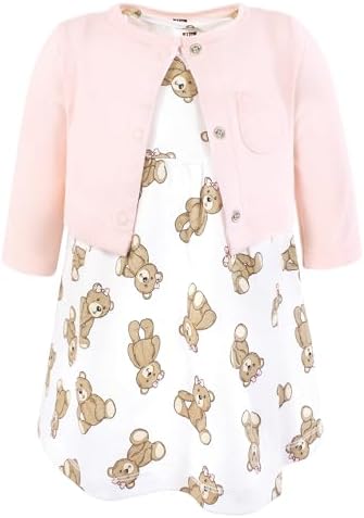 Hudson Baby Infant and Toddler Girls Cotton Dress and Cardigan Set by HudsonBaby