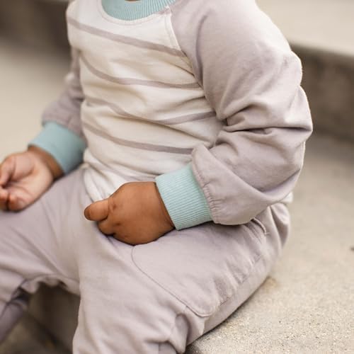 Burt's Bees Baby Boys Shirt and Pant Set, Long Sleeve Top & Bottom Outfit Bundle - Image 4