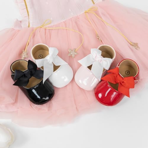 Meckior Infant Baby Girls Soft Sole Bowknot Princess Wedding Dress Mary Jane - Image 3