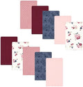 Luvable Friends Hudson Baby Flannel Burp Cloths 10pk, Blush Rose Floral by Luvable+Friends