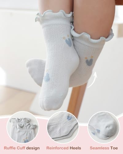 Toddler Girl Ruffle Socks Baby Girls Knee High Socks - Image 5