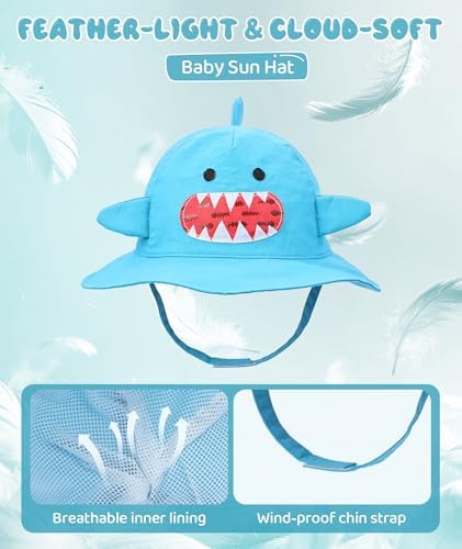 Azue Cute Baby Sun Hat, Wide-Brim Toddler Bucket Hats - Image 3
