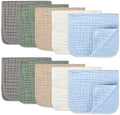 Muslin Burp Cloths Set for Babies 100% Cotton Baby Washcloths, Large 20''x10'' by Arnzion