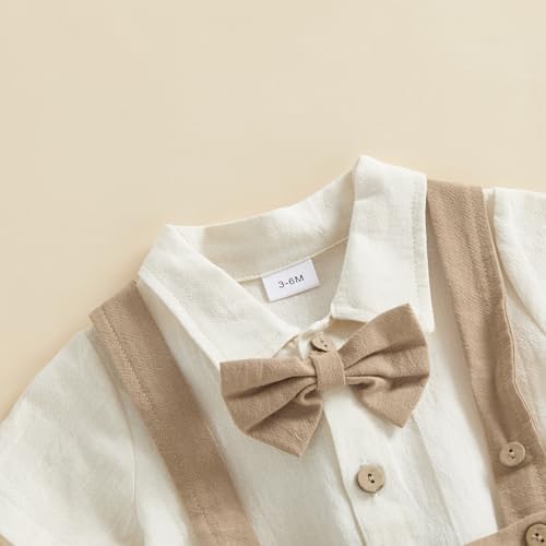 PUHHAPIEY Baby Boy Gentleman Wedding Outfit Dress Romper Suspender Pants | 0 3 - Image 5