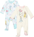 Disney Baby Girls' 2-Pack Footed Sleep N' Play Newborn to Infant by Disney