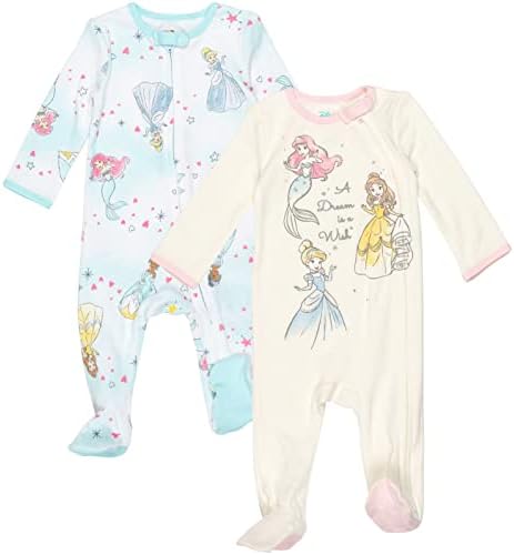 Disney Baby Girls' 2-Pack Footed Sleep N' Play Newborn to Infant by Disney