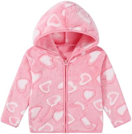 Toddler Baby Girl Fleece Jackets Fall Clothes Hooded Zip Fuzzy Coats by Adarl