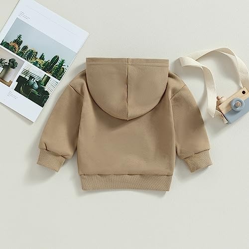 Toddler Baby Boy Girl Hoodies Solid Color Long Sleeve Kangaroo Pocket Hooded - Image 4