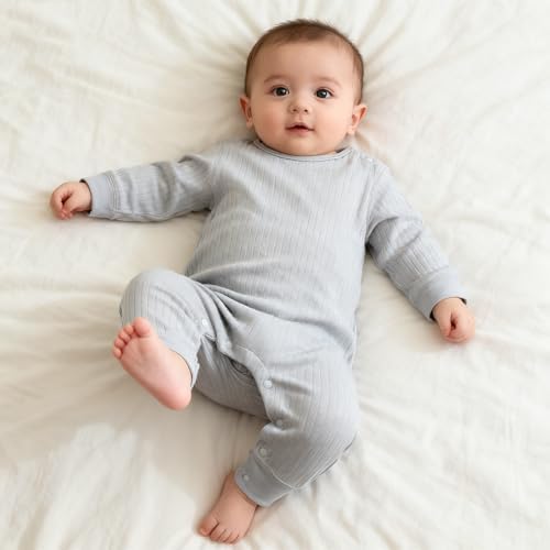 Baby Romper Long Sleeve Pure Cotton Unisex One Piece Jumpsuit, Newborn Clothes - Image 3
