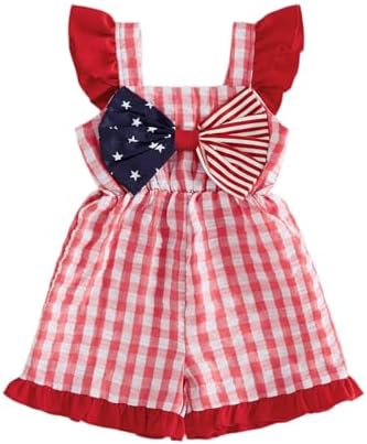 Little Girl Romper Toddler Overalls Summer Bow Jumpsuit Boho Outfit 6M-5T by Nibbcoa