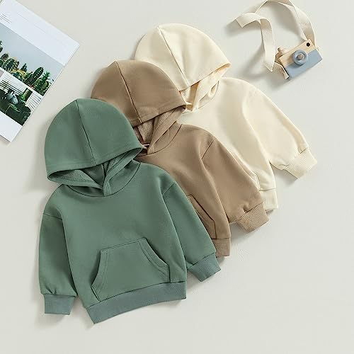 Toddler Baby Boy Girl Hoodies Solid Color Long Sleeve Kangaroo Pocket Hooded - Image 7