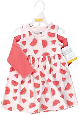 Hudson Baby Infant and Toddler Girls Cotton Dress and Cardigan Set - Image 2