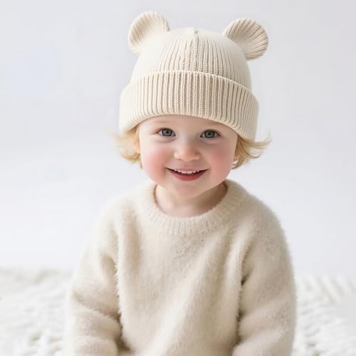 Hadetoto Cotton Baby Beanie Winter Knitted Hat - Image 3