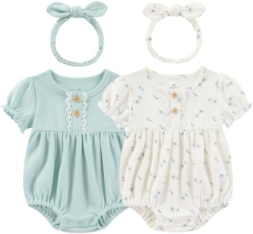 Ruliby Baby Girls Clothes Cotton Bubble Romper Summer Newborn Outfits | by Ruliby