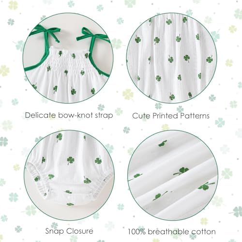 ROMPERINBOX Baby Girl Bodysuit Cotton Spaghetti Strap Sleeveless Onsies Summer - Image 3
