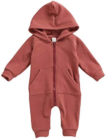 FYBITBO Infant Baby Boys Girls Clothing Zipper Hooded Jumpsuit Romper Long by FYBITBO