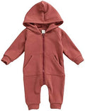 FYBITBO Infant Baby Boys Girls Clothing Zipper Hooded Jumpsuit Romper Long by FYBITBO
