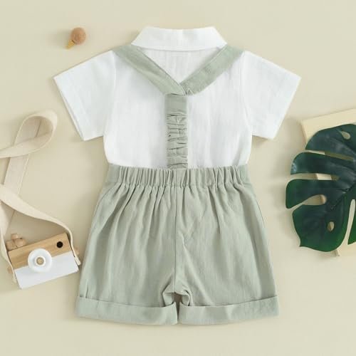 PUHHAPIEY Baby Boy Gentleman Wedding Outfit Dress Romper Suspender Pants | 0 3 - Image 3